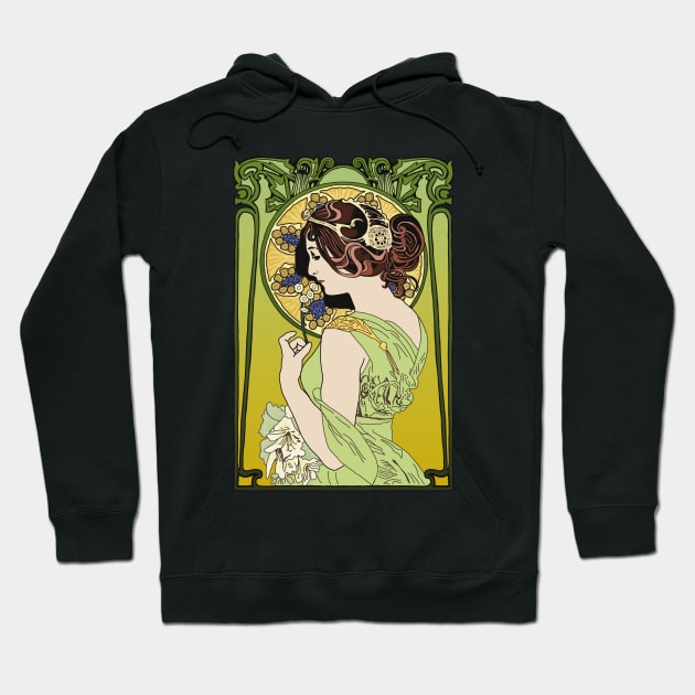 Pre-Raphaelite Girl 4 (green) Hoodie by Soth Studio